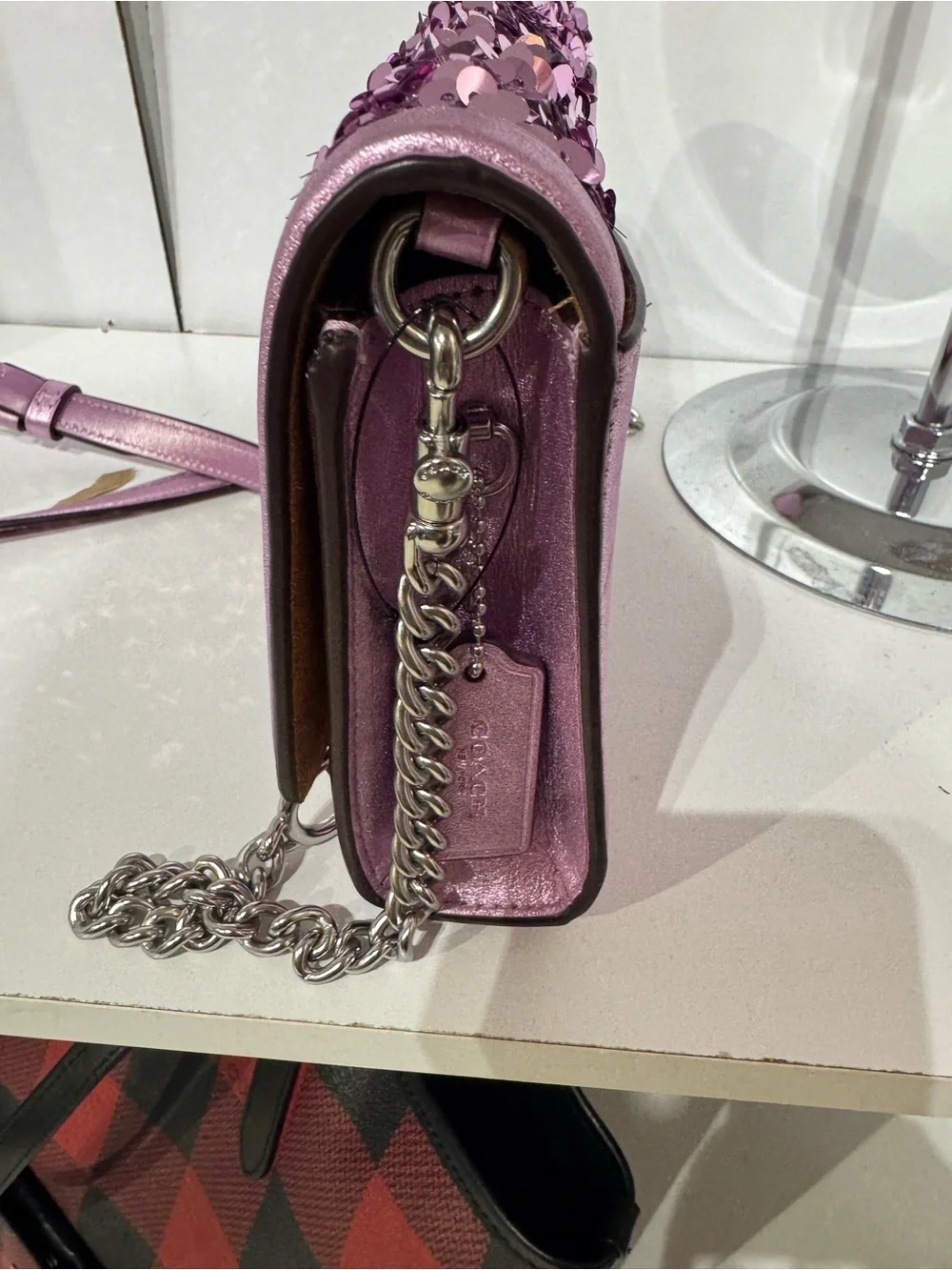 Coach Lavender Sequin Crossbody Bag